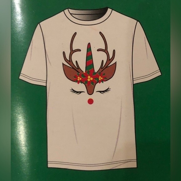 Holiday Style Sz 2T/3T Toddler Girl Reindeer Holiday Tee NEW NIP - Picture 1 of 2